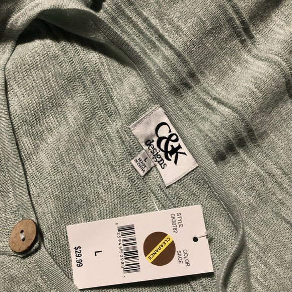 C&K Designs Sage Cardigan Sweater womens size large Lightweight NWT - Picture 5 of 11